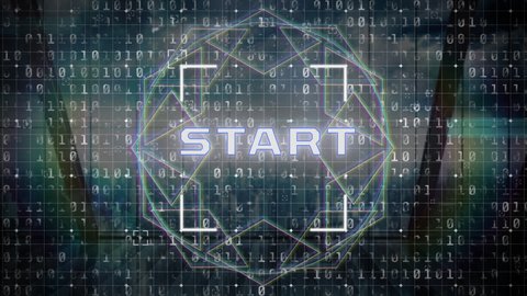 Animation Digital Start Text Multiple Geometric Stock Footage Video ...