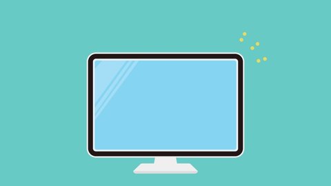 Desktop Computer Screen Animated Video Stock Footage Video (100% ...
