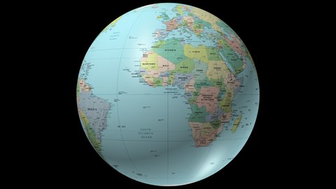 Top View Rotating Globe World Political Stock Footage Video (100%