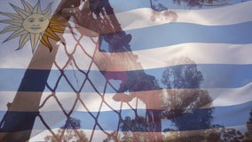 Animation of flag of argentina over diverse woman and man during obstacle race training. national sports, activity and patriotism concept digitally generated video. - Powered by Shutterstock - Get 15% off with code: PIKWIZARD15