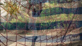 Animation of flag of argentina over caucasian woman during obstacle race training. national sports, activity and patriotism concept digitally generated video. - Powered by Shutterstock - Get 15% off with code: PIKWIZARD15