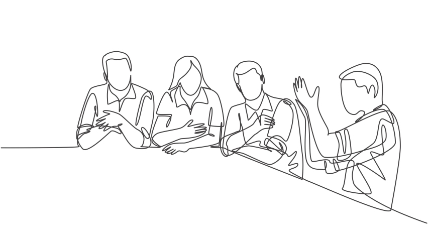Animation of one single line drawing of male female workers discuss about project in company meeting. Business talk and discussion concept. Continuous line self draw animated. Full length motion. | Shutterstock HD Video #1093251929