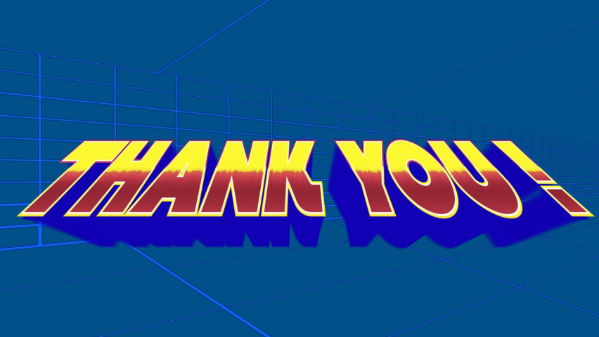 Animation of thank you in blue space with lines. video games, communication and entertainment concept digitally generated video. | Shutterstock HD Video #1093253709