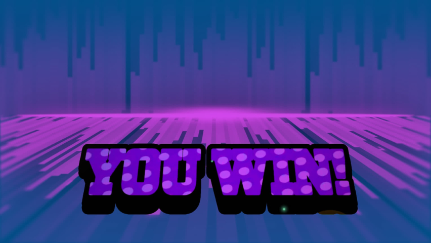 Animation of you win in blue and pink space. video games, communication and entertainment concept digitally generated video. | Shutterstock HD Video #1093253769