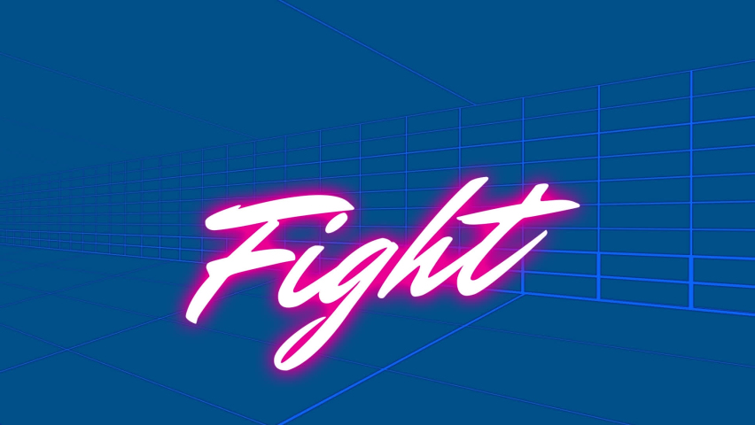 Animation of fight in blue space with lines. video games, communication and entertainment concept digitally generated video. | Shutterstock HD Video #1093253795