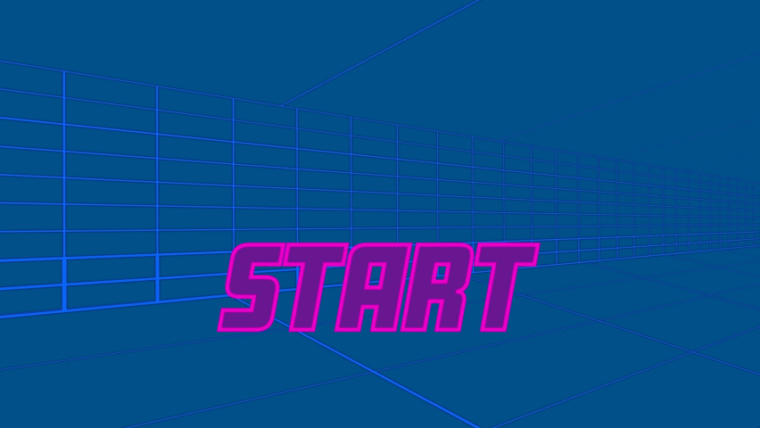 Animation of start in blue space with lines. video games, communication and entertainment concept digitally generated video. | Shutterstock HD Video #1093253827