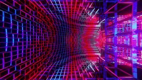 Red and blue police colored sci-fi room background VJ loop