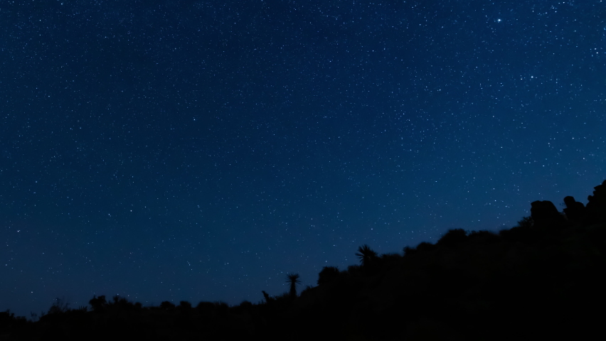 Draconids Meteor Shower and Polaris North Star North Sky Pan L Joshua Tree National Park California USA