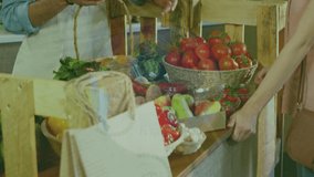 Animation of financial graphs over happy caucasian male seller and female customer in grocery shop. economy, finance, shopping and small independent business concept digitally generated video. - Powered by Shutterstock - Get 15% off with code: PIKWIZARD15