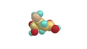 Aspartic acid molecule rotating video Full HD