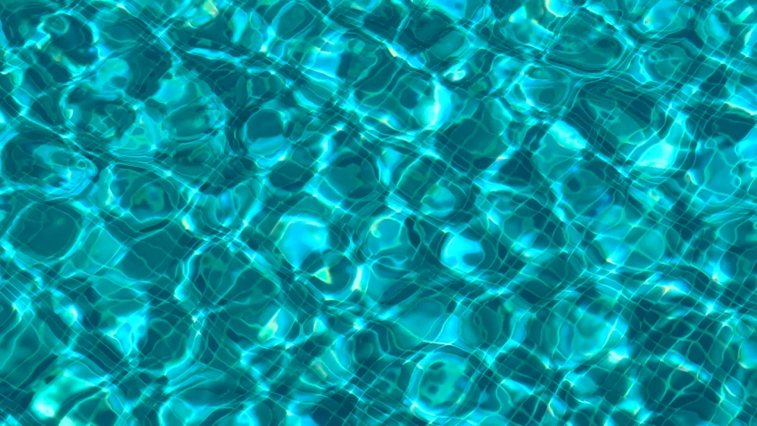 Beautiful ripple texture of clear turquoise water surface in swimming pool. Blue soft wave pattern background with large copy space. Motion in 4k resolution | Shutterstock HD Video #1093276477