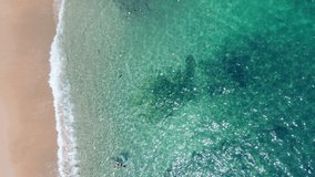 High quality footage 4K PreRes HQ 4:2:2 Aerial view Video slow motion The sea is contaminated by human-caused waste. in island Phuket Thailand. Tropical sea Andaman sea Location Phuket Thailand