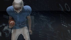 Animation of digital data processing over caucasian male american football players. Sport, competition and technology concept digitally generated video. - Powered by Shutterstock - Get 15% off with code: PIKWIZARD15