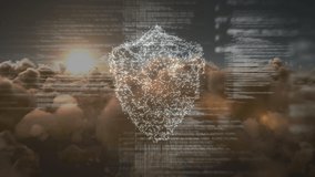 Animation of digital data processing and qr code over cloudy sky. Global science, connections, data processing and digital interface concept digitally generated video. - Powered by Shutterstock - Get 15% off with code: PIKWIZARD15