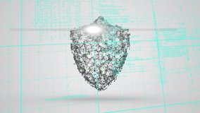 Animation of digital shield over data processing on white background. internet safety, data security and technology concept digitally generated video. - Powered by Shutterstock - Get 15% off with code: PIKWIZARD15