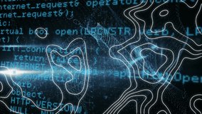 Animation of digital padlock over isohypses and data processing on navy background. internet safety, data security and technology concept digitally generated video. - Powered by Shutterstock - Get 15% off with code: PIKWIZARD15