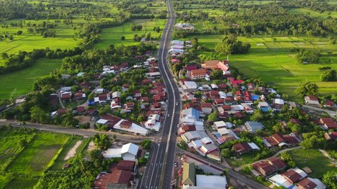 Rural Road Roadside Rice Fields Thailand Stock Footage Video (100% ...
