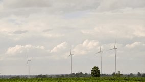 Clean Energy - Wind turbines, time lapse video