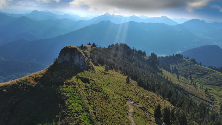 Germany pre alps mountains nature landscapes birds view, Bavria Rtowand in background zugspitze mountain.