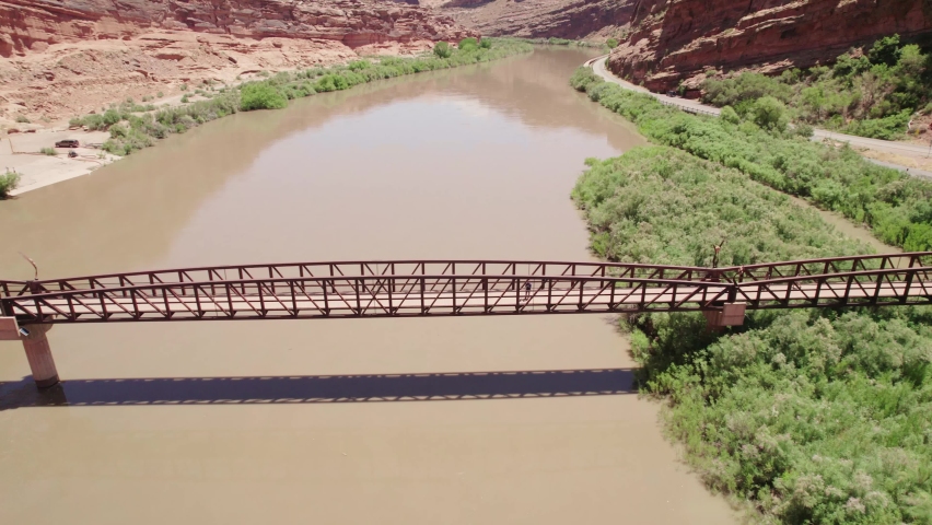 Aerial Bridge over Colorado River - Moab, United States