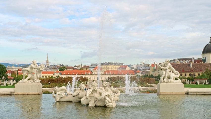 Belvedere Palace, Vienna, Austria. tourist attraction, travel guide and sights of city breaks. landmarks, postcard, on road trip panoramic banner