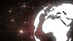 Digital animation of glowing network of connections over spinning globe against red background. Global networking technology concept - Powered by Shutterstock - Get 15% off with code: PIKWIZARD15