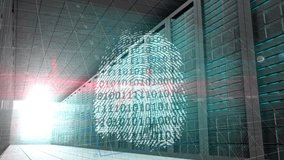 Statistical data processing and biometric finger scanner against empty computer server room. Business and cloud data storage technology concept - Powered by Shutterstock - Get 15% off with code: PIKWIZARD15