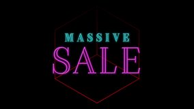 Animation of massive sale over geometrical shapes on dark background. global online sales, shopping and connections concept digitally generated video. - Powered by Shutterstock - Get 15% off with code: PIKWIZARD15
