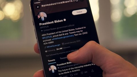 Man Scrolling Twitter Account Page Usa Stock Footage Video (100% ...