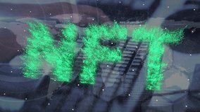 Animation of nft text over person using keyboard. Global connections, data processing and digital interface concept digitally generated video. - Powered by Shutterstock - Get 15% off with code: PIKWIZARD15