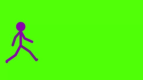 Stick Man Walking Animation On Green Stock Footage Video (100% Royalty ...