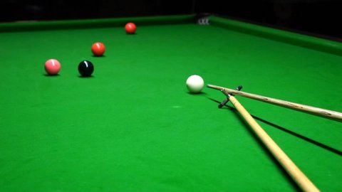 Shot Behind Snooker Balls Young Man Stock Footage Video (100% Royalty ...