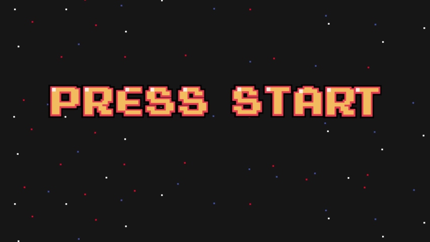 PRESS START INSERT A COIN TO CONTINUE .pixel art .8 bit game.retro game. for game assets  Royalty-Free Stock Footage #1093373445