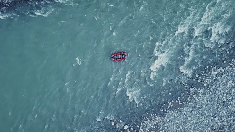 Areial View Group People On Rafting Stock Footage Video (100% Royalty ...