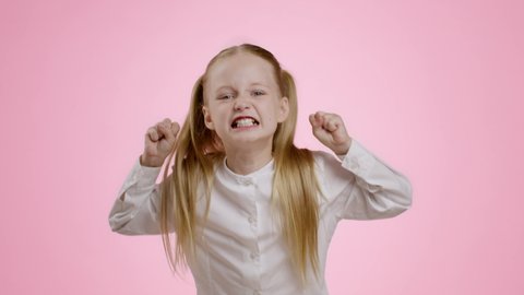Kid Emotional Outburst Angry Little Girl Stock Footage Video (100%
