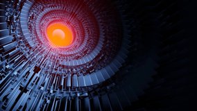 UFO Spaceship hovering in the sky. Design. Rotating turbines of an alien space craft with an energy source in the middle. - Powered by Shutterstock - Get 15% off with code: PIKWIZARD15