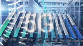 Animation of data processing over server room. global business, technology and digital interface concept digitally generated video. - Powered by Shutterstock - Get 15% off with code: PIKWIZARD15