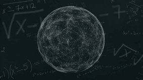 Animation of rotating globe and math formulas on black background. science, human biology, math and technology concept digitally generated video. - Powered by Shutterstock - Get 15% off with code: PIKWIZARD15