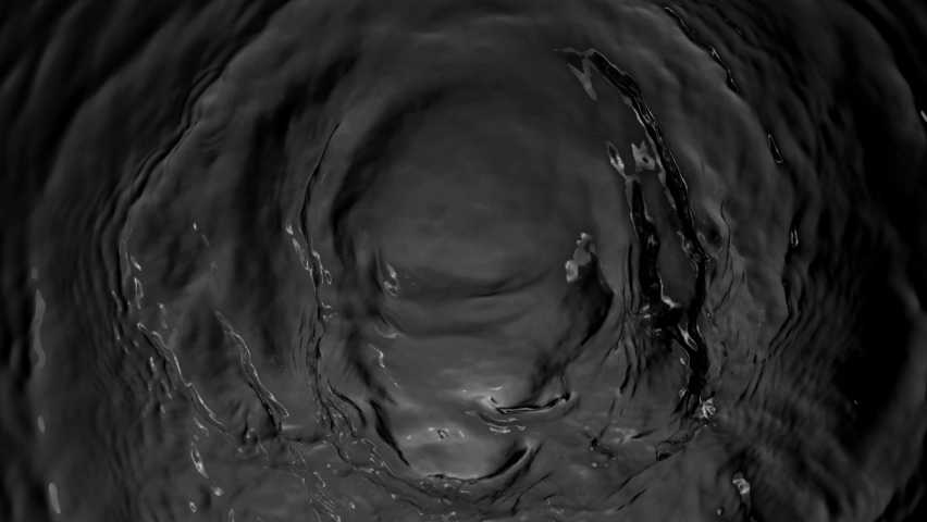Super slow motion of water surface on dark background. Filmed on high speed cinema camera, 1000 fps. Royalty-Free Stock Footage #1093407229