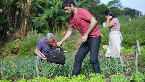 Community Urban Farmers Small Local Organic Stock Footage Video (100% ...