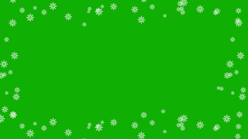 Snow flakes frame motion graphics with green screen background Royalty-Free Stock Footage #1093411853