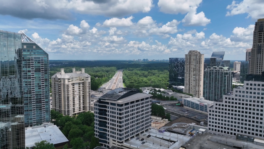 Aerial view of high-rises near Lenox Mall area in Atlanta, Georgia