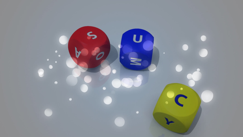 Animation of data processing over dices. Global gambling and digital interface concept digitally generated video. - Powered by Shutterstock - Get 15% off with code: PIKWIZARD15