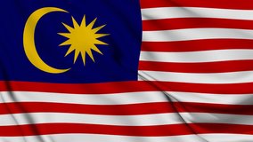 A Malaysia national flag. Waving flag of Malaysia.