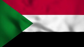 Sudan national flag wavy 3d video high resolution looping background