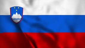 Slovenia national flag wavy 3d video high resolution looping background