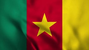 Cameroon national flag wavy 3d video high resolution looping background