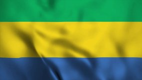 Gabon national flag wavy 3d video high resolution looping background