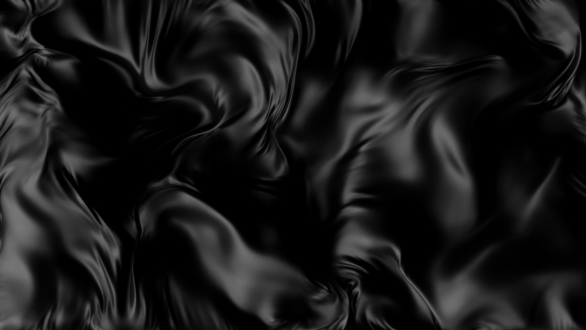 Black Background Wave of Animation Abstract Cloth. Luxurious Fiber with Folds and Rippled Backdrop. Textured Weave in Beauty Rich Banner. Concept Delicate and Silken Clothes. Contemporary Fly Moving | Shutterstock HD Video #1093446869