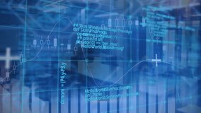 Animation of data processing over blue kaleidoscopic shapes. data processing, programming and technology concept digitally generated video. - Powered by Shutterstock - Get 15% off with code: PIKWIZARD15